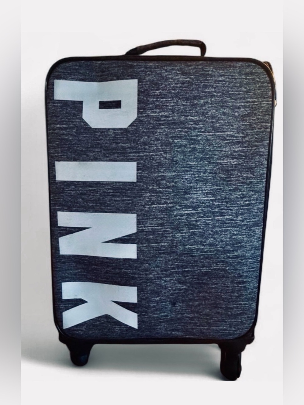 PINK Victoria's Secret Heather Gray Rolling Carry-On with Bold Logo